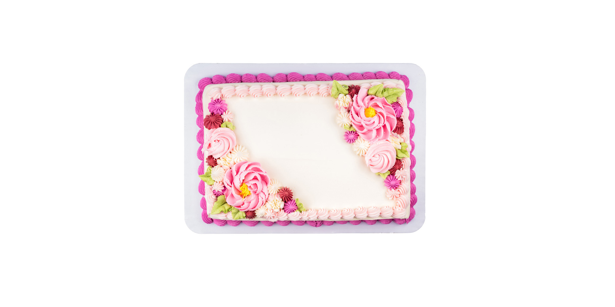 Rose Sheet Cake Border-White | Online Cake Ordering | Default Brand